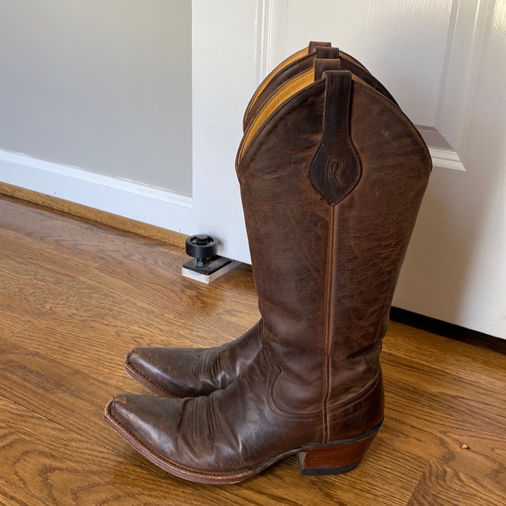 Brown cowboy boots